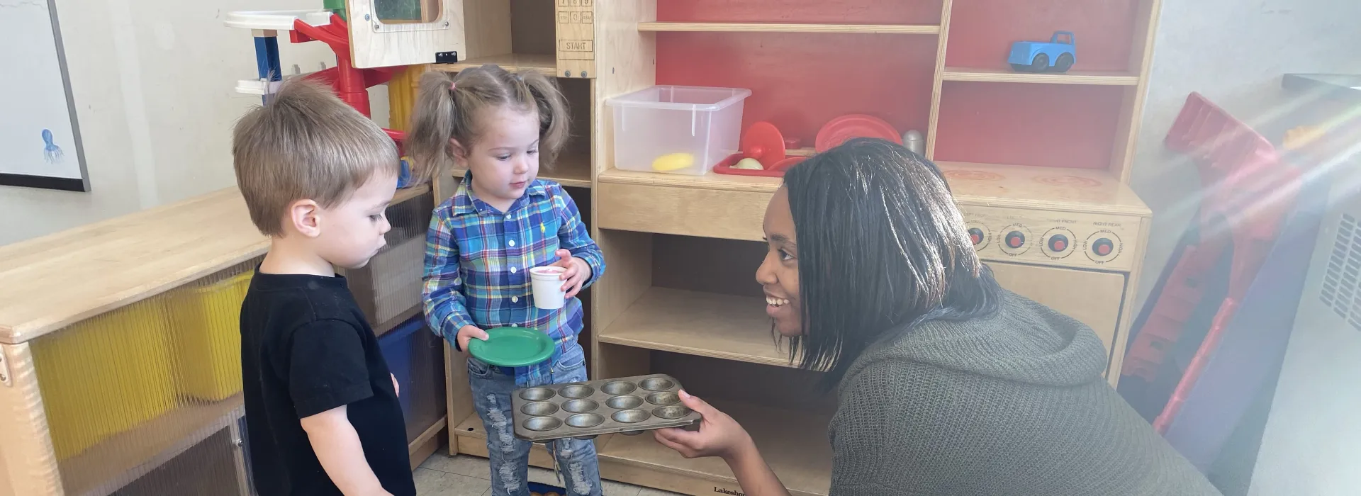 Toddlers with caregiver